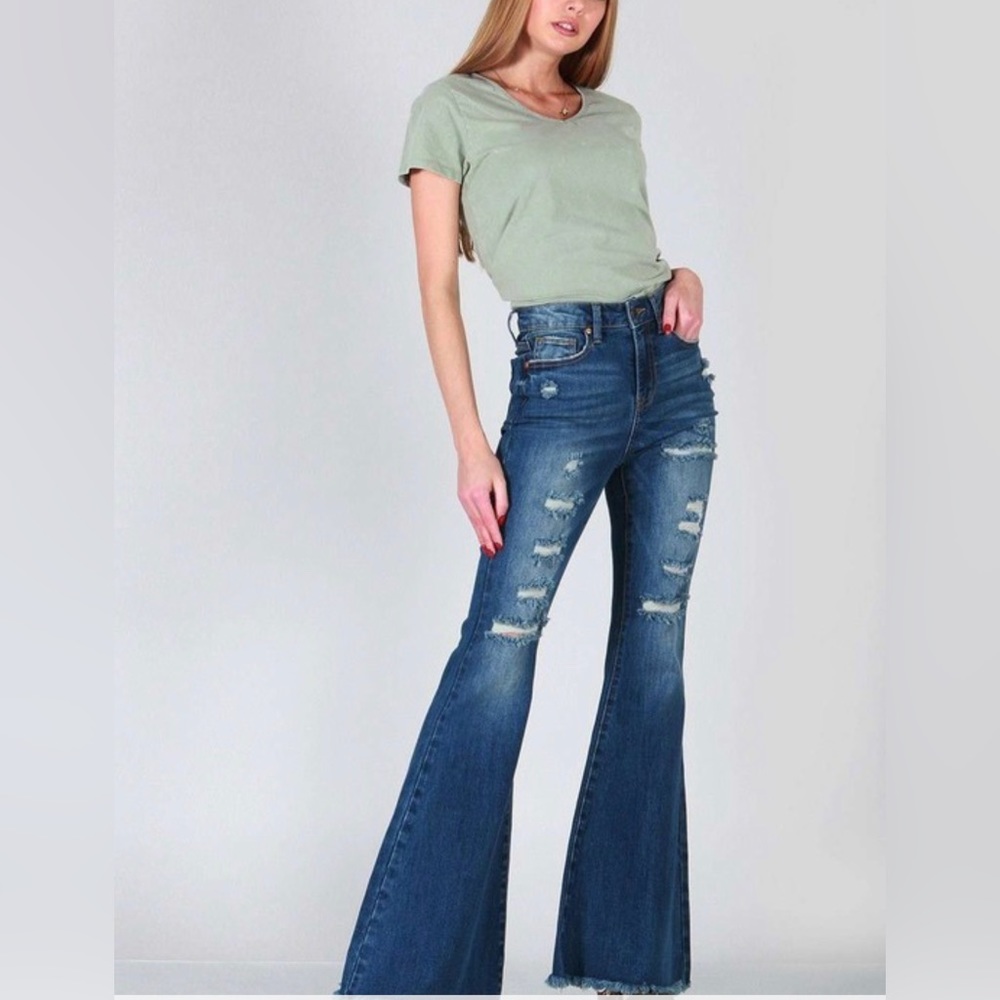Special A Jeans High Rise Boot Cut With Destroy - Picture 3 of 14
